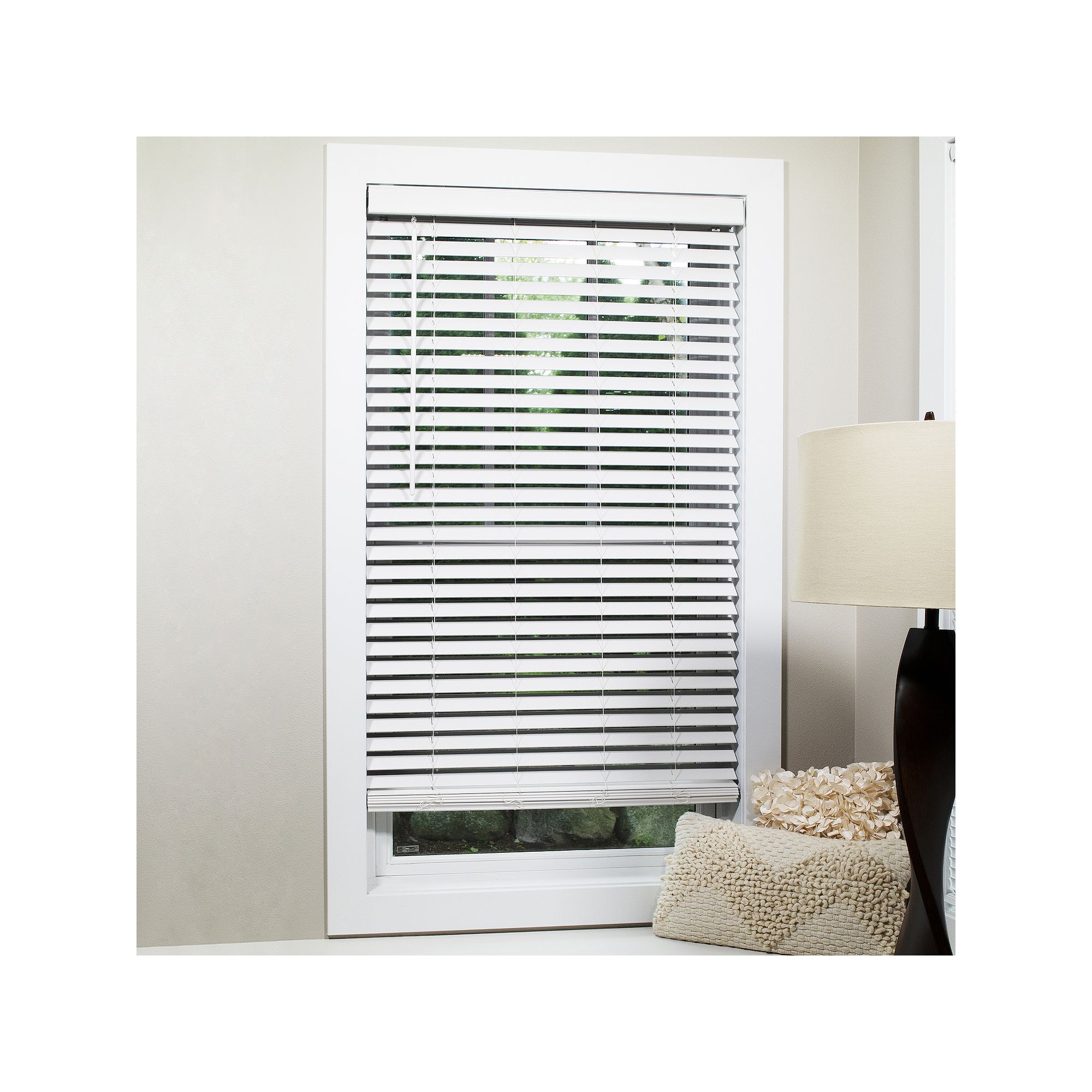 Lumino 2 Custom Size Flat Slat Cordless Blind - 64 Length, White