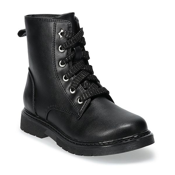 Black combat store boots for girls