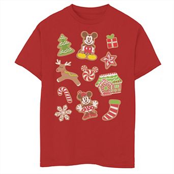 Disney's Mickey Mouse Boys 8-20 And Minnie Christmas Gingerbread Cookies Graphic Tee