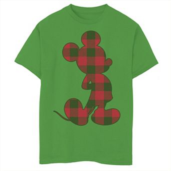 Disney's Mickey Mouse Boys 8-20 Mouse Plaid Build-Up Fill Graphic Tee