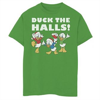 Disney's Huey Dewey And Louie Boys 8-20 Duck The Halls Christmas Graphic Tee