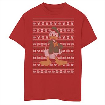 Disney's Donald Duck Boys 8-20 Christmas Sweater Style Graphic Tee