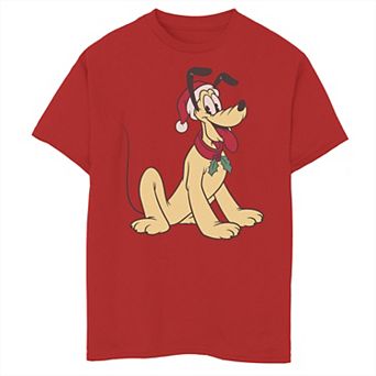 Disney's Pluto Boys 8-20 Classic Christmas Portrait Graphic Tee