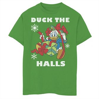Disney's Donald Duck Boys 8-20 The Halls Christmas Portrait Graphic Tee