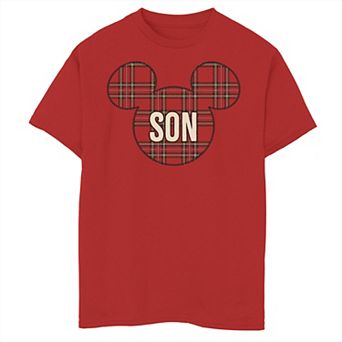 Disney's Mickey Mouse & Friends Boys 8-20 Christmas Plaid Mickey Mouse Son Graphic Tee