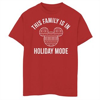 Disney's Mickey Mouse & Friends Boys 8-20 Christmas Family Holiday Mode Graphic Tee