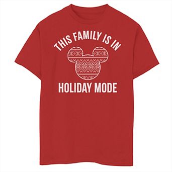 Disney's Mickey Mouse & Friends Boys 8-20 Christmas Family Holiday Mode Graphic Tee