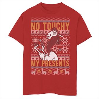 Disney's The Emperor's New Groove Boys 8-20 Kuzco No Touchy Ugly Christmas Graphic Tee