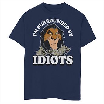 Disney's The Lion King Boys 8-20 Scar Hyenas Surrounded By Idiots Graphic Tee