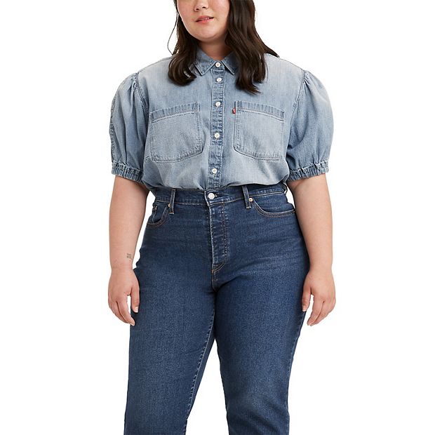 Plus Size Levi s Alice Short Sleeve Denim Blouse