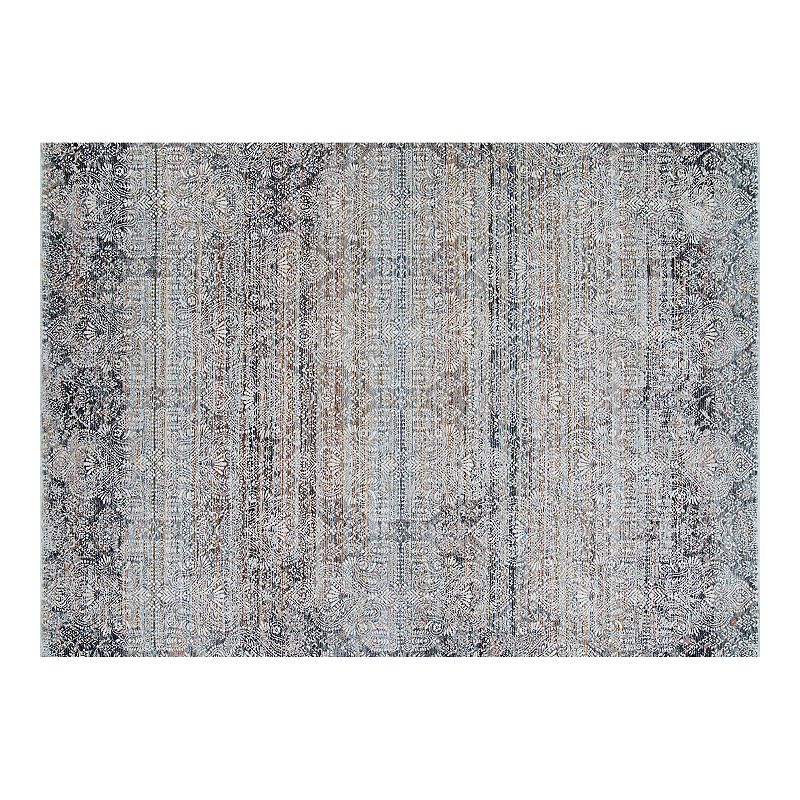 Couristan Luxor Barocco Area Rug, Grey, 8X11 Ft