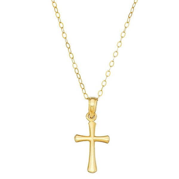 Charming Girl Kids' 14k Gold Cross Pendant Necklace