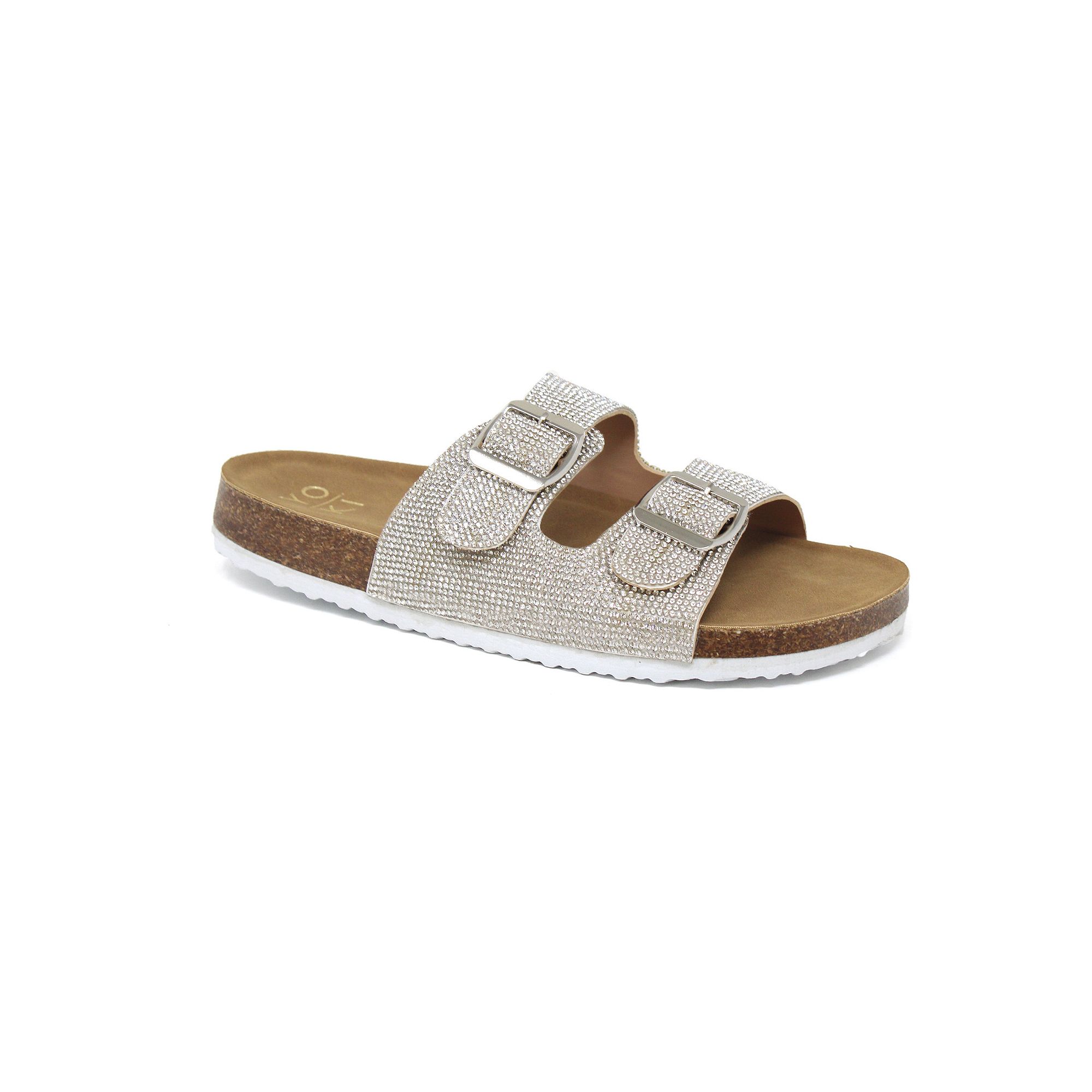 Yoki Gian 107 Womens Slide Sandals, Size: 6, Silver
