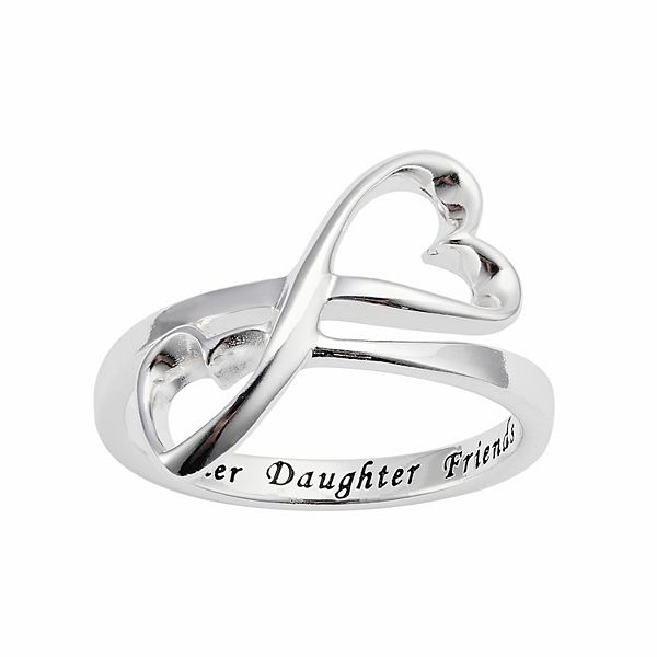Details about   Double Infinity Solid Sterling Silver 925 Mom Is My Angel Mother Daughter Ring 