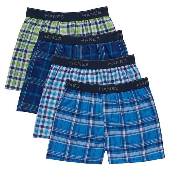 Boys 6-20 Hanes Ultimate® 4-Pack Woven Boxers with Comfort Flex® Waistband