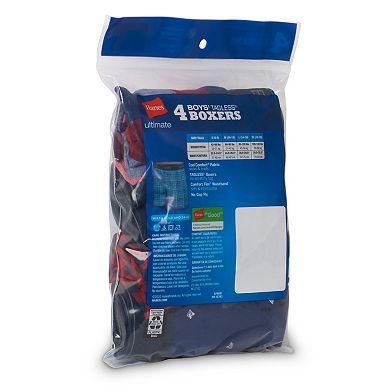 Boys 4-20 Hanes® 4 Pack Ultimate Woven Assorted Boxers Underwear with Comfort Flex Waistband
