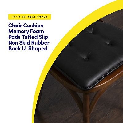 Sweet Home 6-Pack U-Shape Faux Leather Memory Foam Chair No-Slip