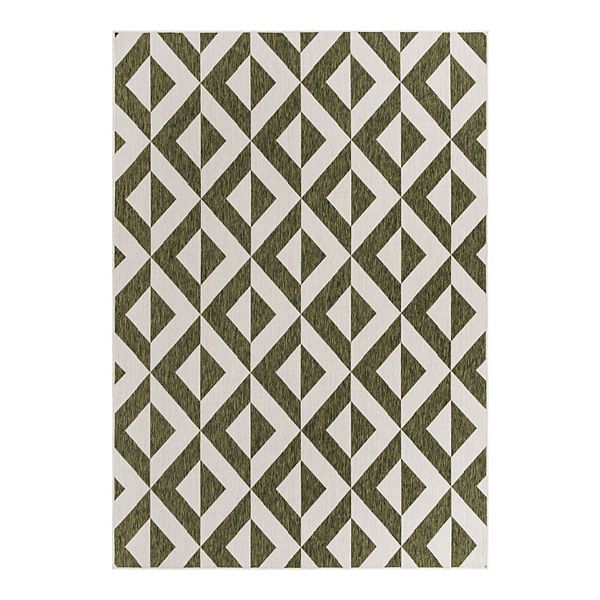 Jill Zarin Outdoor Collection Area Rug - Napa (6' 7" Round Green/Ivory)