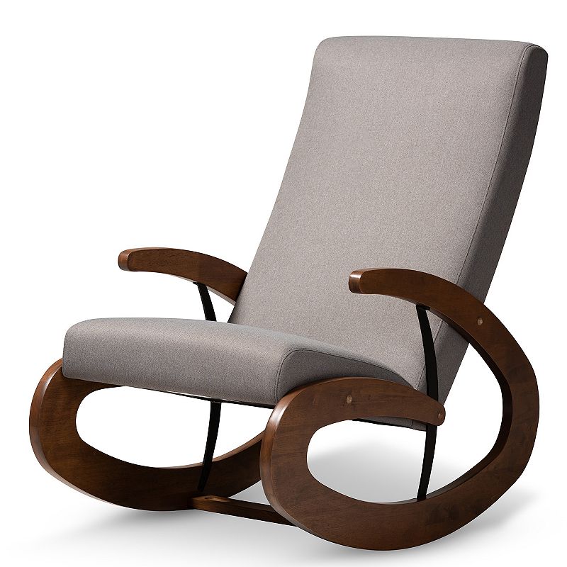 Baxton Studio Kaira Rocking Chair, Grey