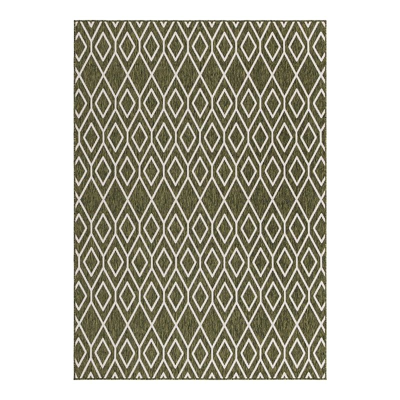 Jill Zarin Turks & Caicos Indoor Outdoor Rug, Green, 8X10FT OVL