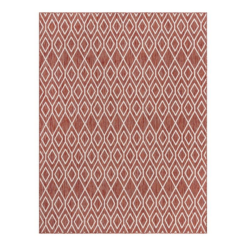 Jill Zarin Turks & Caicos Indoor Outdoor Rug, Red, 8X10FT OVL