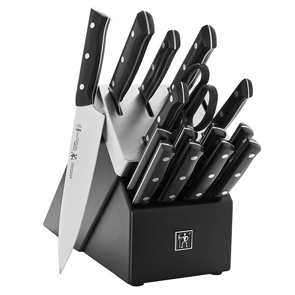 Henckels Razor-sharp Solution 16-pc Self-sharpening Knife Block Set -  Walnut, German Engineered Informed By 100+ Years Of Mastery