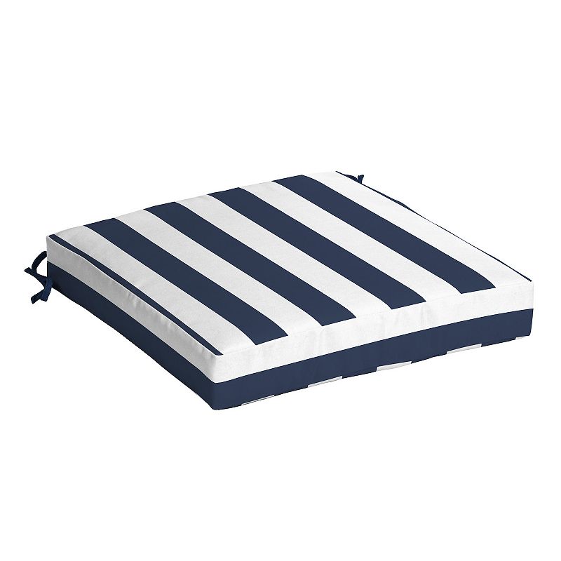 Arden Selections Cabana Stripe Outdoor Seat Cushion, Blue, 21X21