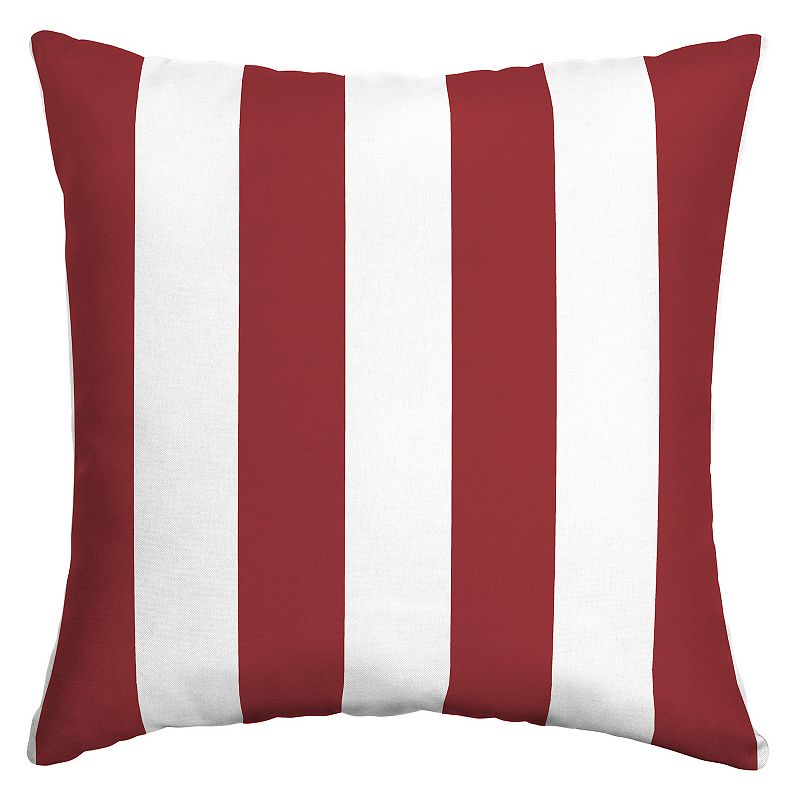 Arden Selections Cabana Stripe Outdoor Square Pillow, Red, 16X16