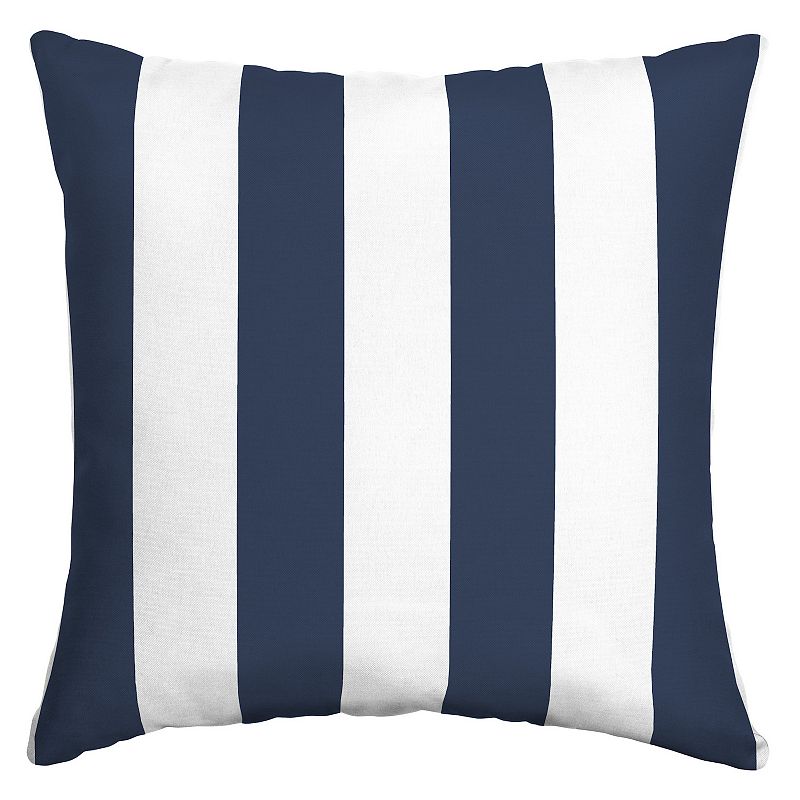 Arden Selections Cabana Stripe Outdoor Square Pillow, Blue, 16X16