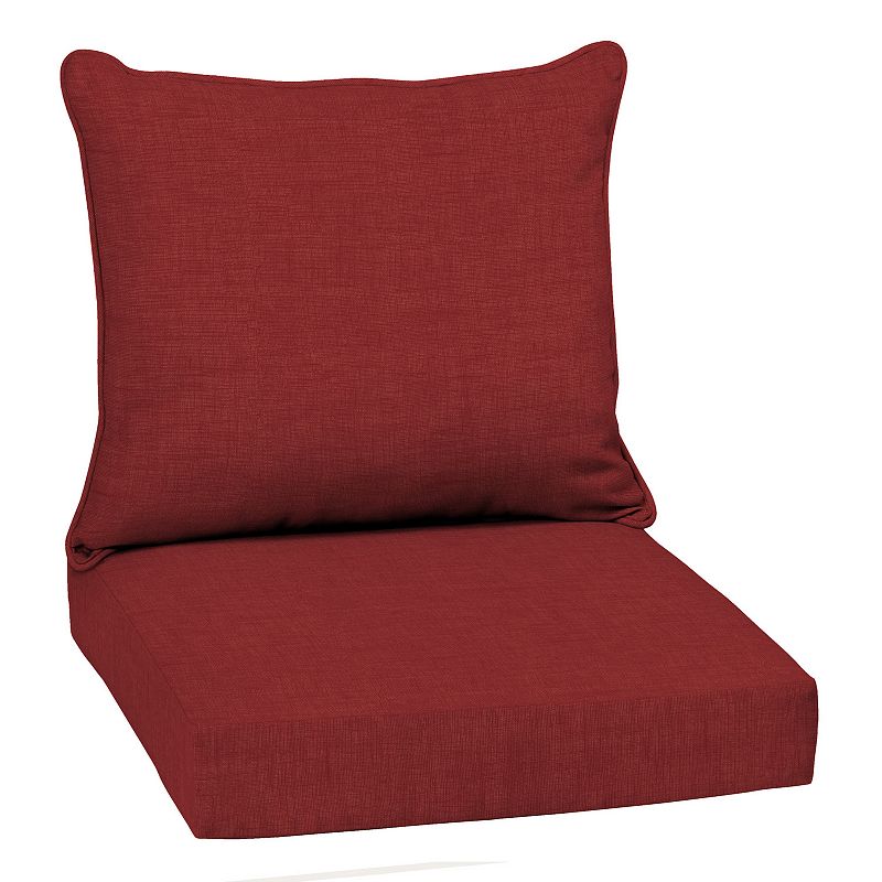 Arden Selections Leala Texture Outdoor Deep Seat Set, Red, 24X22