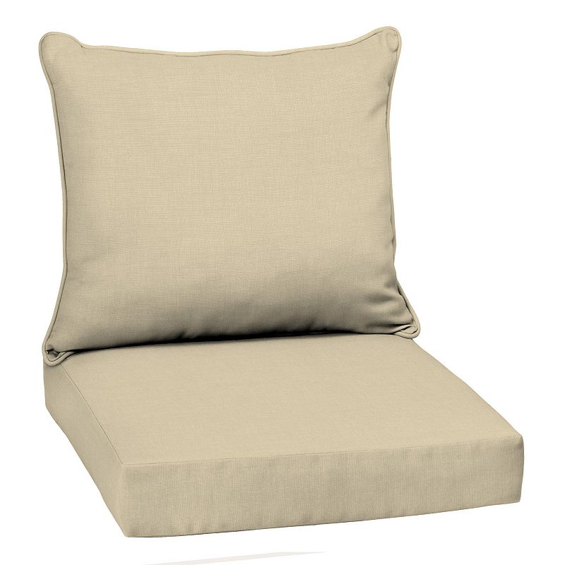 Arden Selections Leala Texture Outdoor Deep Seat Set, White, 24X22