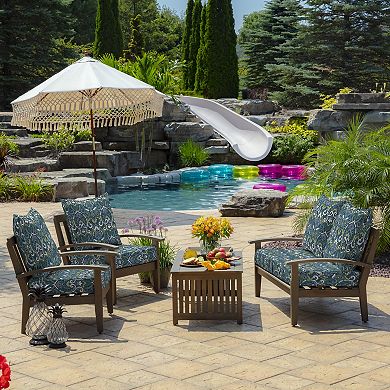 Arden Selections Aurora Damask Outdoor Deep Seat Set