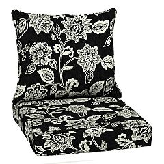 Arden Selections Texture 2-pack Outdoor Deep Seat Cushion Set, Black