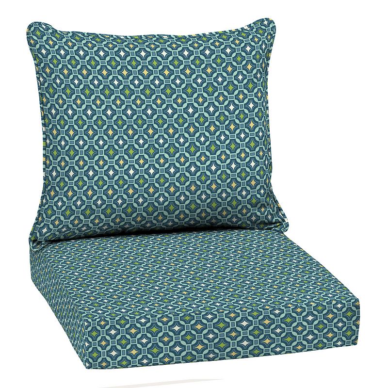 Arden Selections Shirt Texture Outdoor Deep Seat Set, Blue, 24X22
