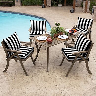 Arden Selections Cabana Stripe Outdoor Dining Chair Cushion Set