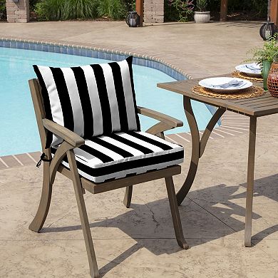 Arden Selections Cabana Stripe Outdoor Dining Chair Cushion Set