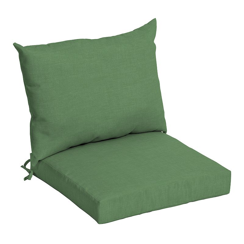 Arden Selections Leala Texture Outdoor Dining Chair Cushion Set, Green, 21X