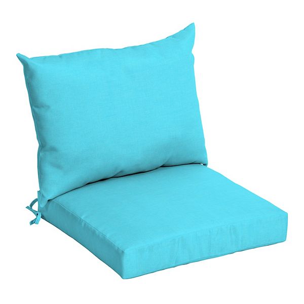 Arden Selections Outdoor Dining Chair Cushion Set Leala Texture Pool Blue