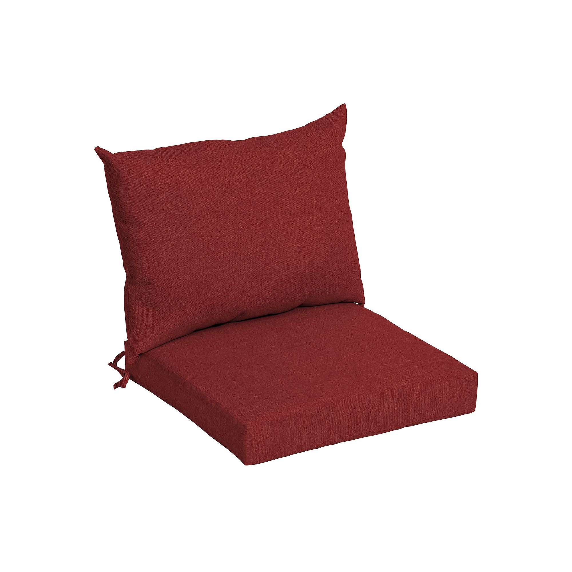 Arden Selections Leala Texture Outdoor Dining Chair Cushion Set, Red Red Le