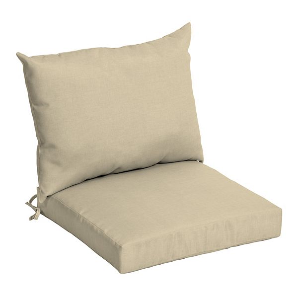 Arden 23"x17" Outdoor Dining Chair Cushion Set Tan Leala: Water-Resistant, UV-Treated, Zippered Patio Comfort