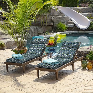 Arden Selections Aurora Damask Outdoor Chaise Lounge Cushion
