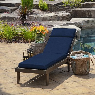 Arden Selections Leala Texture Reversible Outdoor Chaise Lounge Cushion