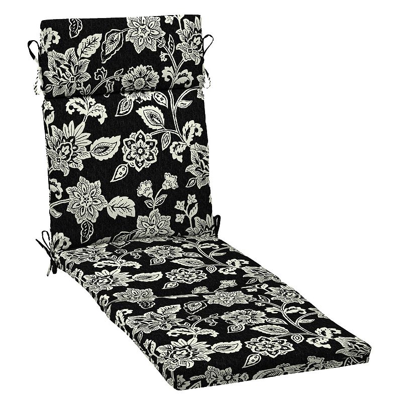 Arden Selections Leala Texture Outdoor Chaise Lounge Cushion, Black, 72X21