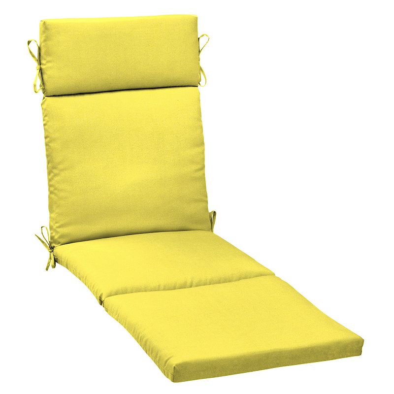 Arden Selections Leala Texture Outdoor Chaise Lounge Cushion, Yellow, 72X21