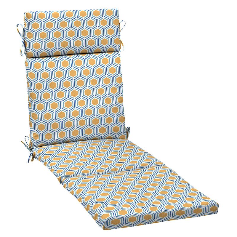 Arden Selections Ditsy Floral Outdoor Chaise Lounge Cushion, Blue, 72X21