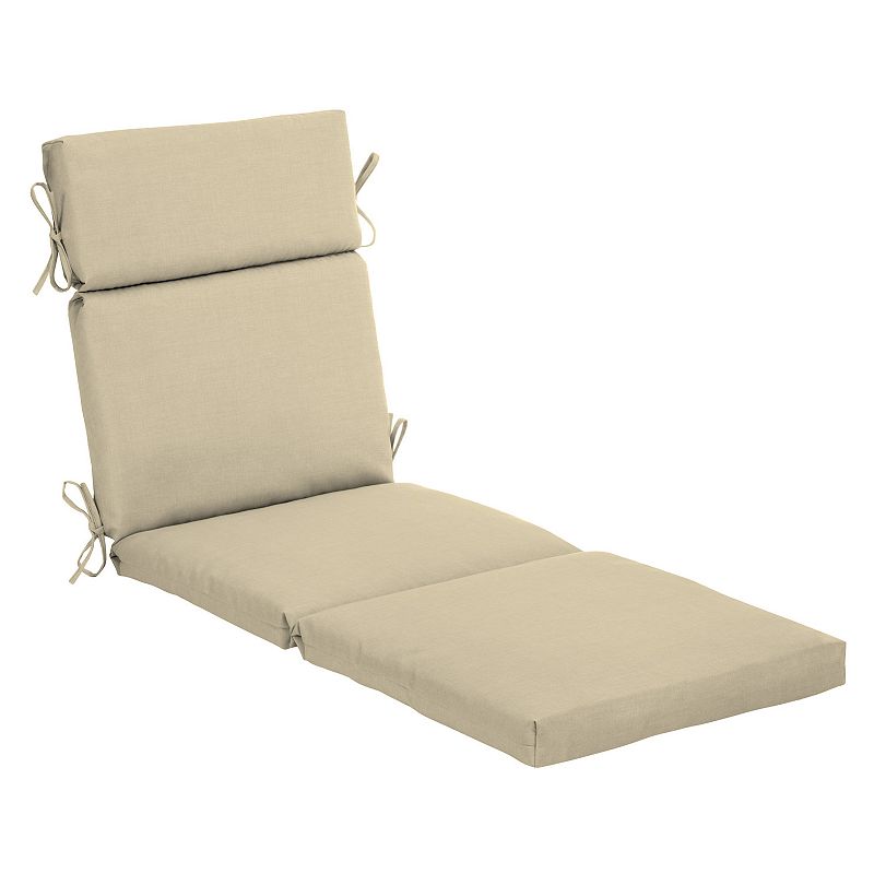 Arden Selections Leala Texture Outdoor Chaise Lounge Cushion, White, 77X22