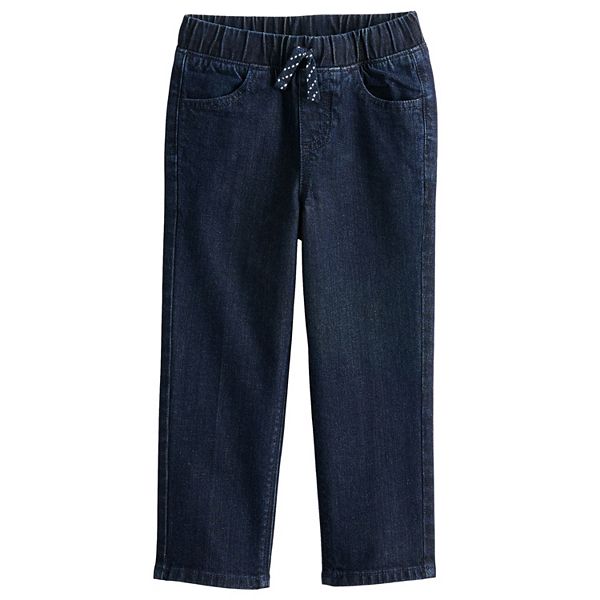 Toddler Bow Fleece Lined Denim Pants