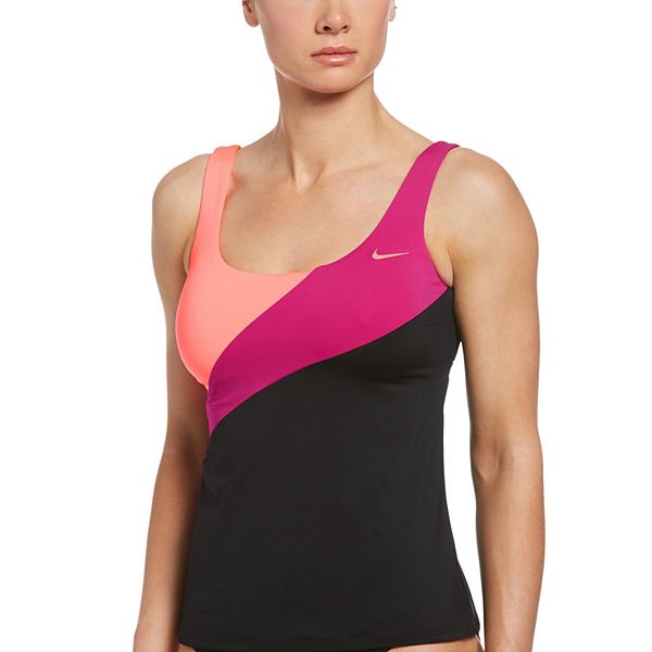 Women's Nike Swim Colorblock Scoopneck Tankini Top