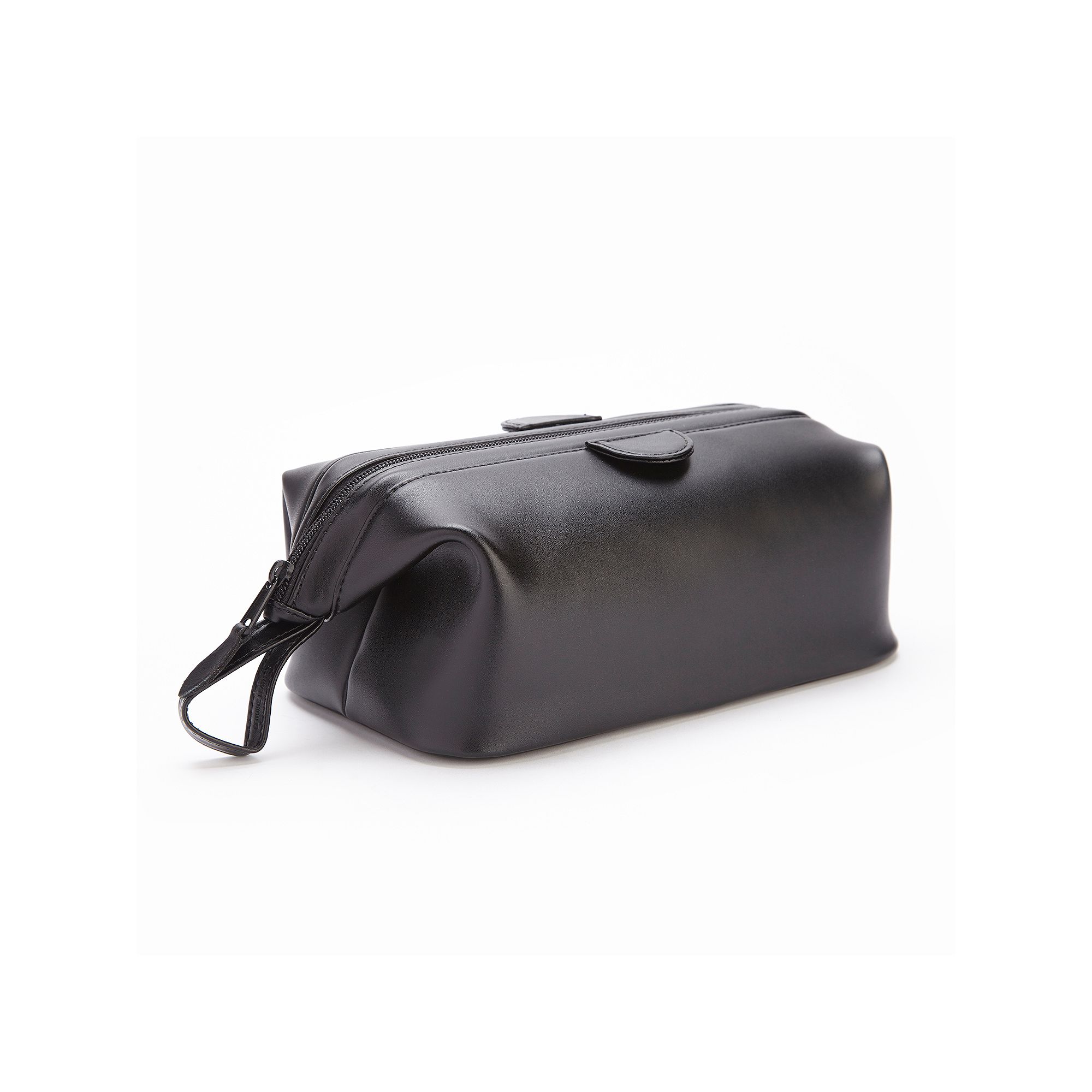 Royce Nappa Leather Deluxe Toiletry Bag, Black
