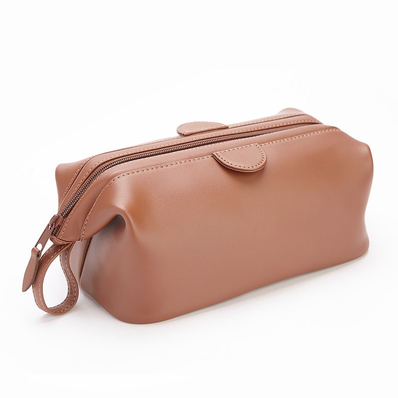 Royce Leather Barrel Toiletry Bag